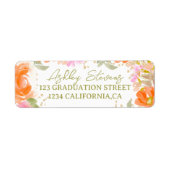 Tuin boho sinaasappel wilde bloemen afstuderen etiket (Voorkant)