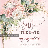 Tuin Boho Stof Roze Bloemen Bewaar De Datum Save The Date