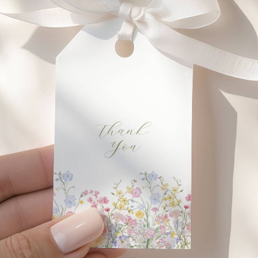 Tuin Boho Wilde Bloemen Bruids douche Cadeaulabel