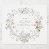 Tuin Boho Wilde Bloemen Bruids douche Sparkling Wijnetiket (Enkel label)