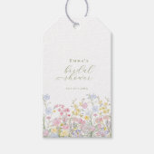 Tuin Boho Wilde Bloemen Bruidsdouche Cadeaulabel (Voorkant)