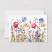 Tuin Boho Wilde Bloemen Plat Bewaar De Datum Kaart (Achterkant)