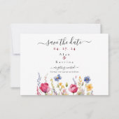 Tuin Boho Wilde Bloemen Plat Save The Date Kaart (Voorkant)
