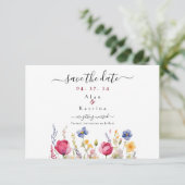 Tuin Boho Wilde Bloemen Plat Save The Date Kaart (Staand voorkant)