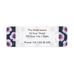 Tuin Bord Blauw Geranium Bloem op elke kleur Etiket