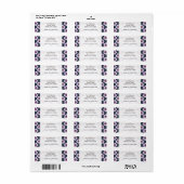 Tuin Bord Blauw Geranium Bloem op elke kleur Etiket (Full Sheet)