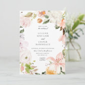 Tuin Botanische Bloemen Ovaal Lijst Bruiloft Kaart (Staand voorkant)