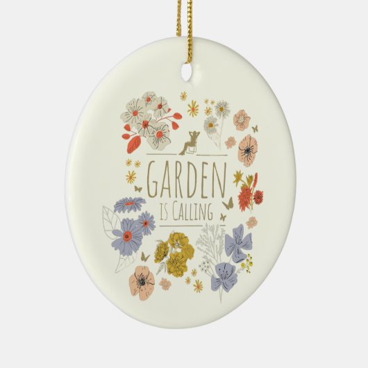 Tuin Botanische Bloemen voor Tuinieren Mam en Pap Keramisch Ornament (Rechts)