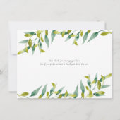 Tuin bruiloft bedankje bedankkaart (Achterkant)