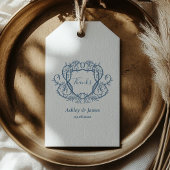 Tuin Bruiloft Blauw Dank Je Wel Crest Cadeaulabel