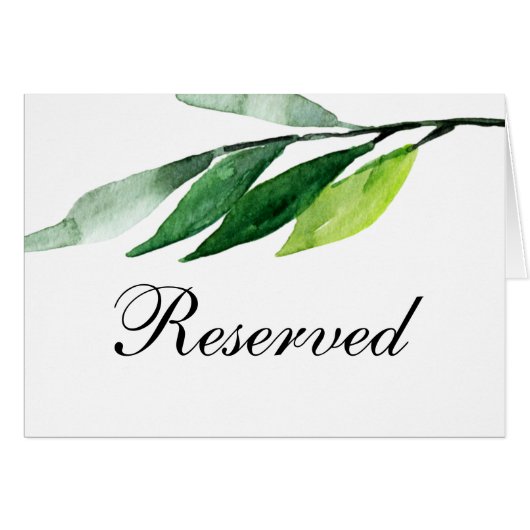 Tuin bruiloft gereserveerd teken. Groene bladeren (Voorkant Horizontaal)