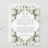 Tuin bruiloft groen en Rozen dank u Bedankkaart (Voorkant)