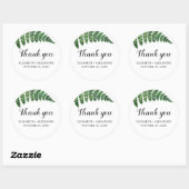 Tuin bruiloft gunst dank u. Bosgroene varen Ronde Sticker (Vel)