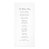 Tuin bruiloft programma. Zwart-wit botanisch Reclamekaart (Achterkant)