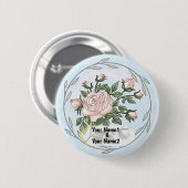 Tuin bruiloft rozen ronde button 5,7 cm (Voorkant /achterkant)