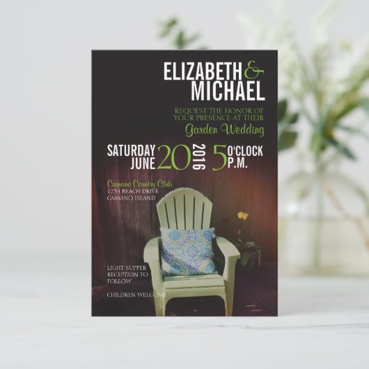 Tuin bruiloft uitnodiging (Staand voorkant)