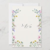 Tuin bruiloft wilde bloemen bloem bruiloft save the date (Achterkant)