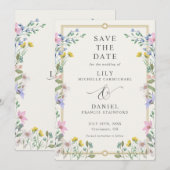 Tuin bruiloft wilde bloemen bloem bruiloft save the date (Voorkant / Achterkant)