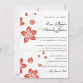 Tuin Bruiloften Sinaasappel en Blauw Bloemen Bruil Kaart (Voorkant)