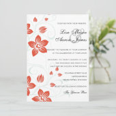 Tuin Bruiloften Sinaasappel en Blauw Bloemen Bruil Kaart (Staand voorkant)