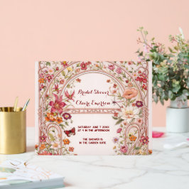 Tuin bruiloftsfeest acryl bord met vintage bloemen