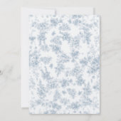Tuin Chateau Blue Toile Classic Wedding Kaart (Achterkant)