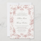  Tuin Chateau Roze Toile Classic Wedding Kaart (Voorkant)