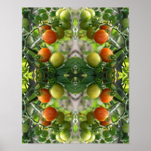 Tuin Cherry Tomatoes Abstracte Natuur Art Poster (Voorkant)
