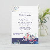 Tuin Chrysanthemum Navy Vrijgezellenfeest Kaart (Staand voorkant)