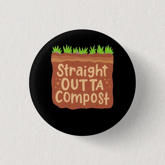 Tuin Compost Cadeau Ronde Button 3,2 Cm (Voorkant)