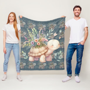 Tuin Cottage Schildpad Waterverf Fleece Deken