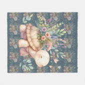 Tuin Cottage Schildpad Waterverf Fleece Deken (Voorkant (Horizontaal))