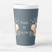 Tuin Cottage Schildpad Waterverf Latte Mok (Voorkant)
