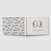 Tuin Crest Eggshell Monogram bruiloft Gastenboek (Volledig)
