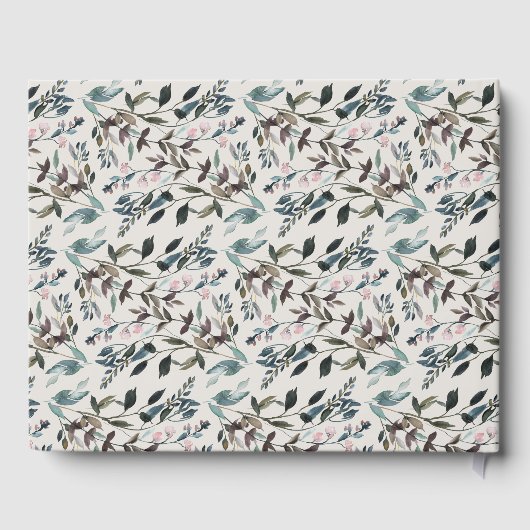 Tuin Crest Eggshell Monogram bruiloft Gastenboek (Achterkant)