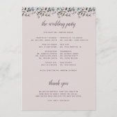 Tuin Crest Mauve Paarse Bloemen Trouwceremonie Programmakaart (Achterkant)