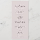 Tuin Crest Mauve Paarse Bloemen Trouwceremonie Programmakaart (Achterkant)