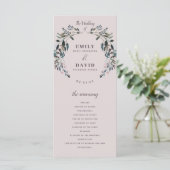 Tuin Crest Mauve Paarse Bloemen Trouwceremonie Programmakaart (Staand voorkant)