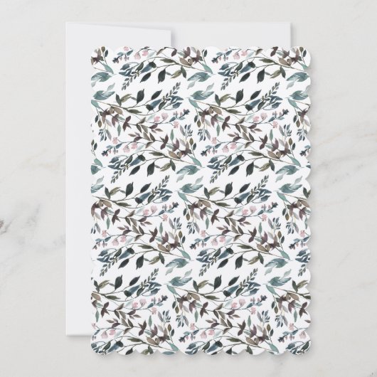 Tuin Crest Rustiek Kraft Bloemen Vrijgezellenfeest Kaart (Achterkant)