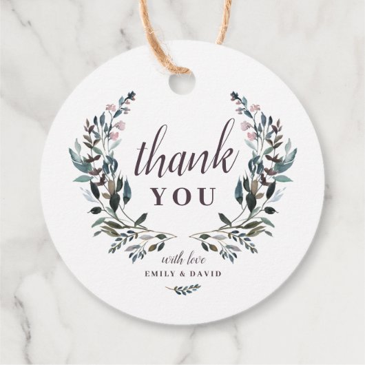 Tuin Crest Rustieke Kraft Bloemen Bruiloft Dank u Bedankjes Labels (Achterkant)