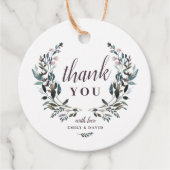 Tuin Crest Rustieke Kraft Bloemen Bruiloft Dank u Bedankjes Labels (Voorkant)