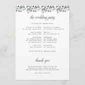 Tuin Crest Rustieke Kraft Bloemen Huwelijksceremon Programmakaart (Achterkant)