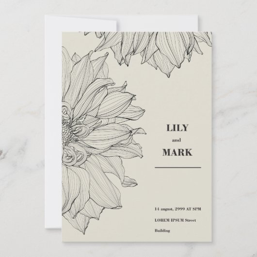 Tuin Dahlia bloemen. Gegraveerde achtergrond. Kaart (Voorkant)