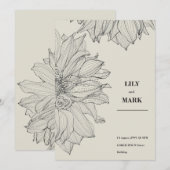 Tuin Dahlia bloemen. Gegraveerde achtergrond. Kaart (Voorkant / Achterkant)