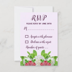 Tuin Dahlia Bruidsdouche RSVP Kaartje