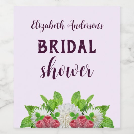 Tuin Dahlia Bruidsdouche Wijn Etiket (Enkel label)