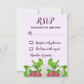 Tuin Dahlia Bruiloftsborrel RSVP Kaartje (Voorkant)