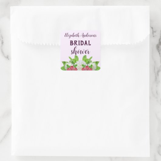 Tuin Dahlia Bruiloftsborrel Vierkante Sticker (Tas)