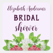 Tuin Dahlia Bruiloftsborrel Vierkante Sticker (Voorkant)