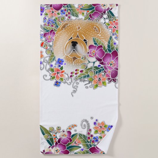 TUIN DANS chow badhanddoek witte achtergrond (Voorkant)